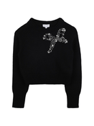 Maglione per bambina Marc Jacobs Kids nero con decorazione con perline - Rubino Kids