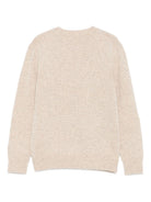 Maglione per bambina MC2 Saint Barth Kids beige con scritta ricamata sul davanti "Dolcemente complicata" - Rubino Kids