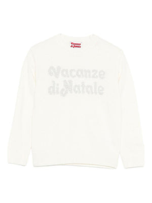 Maglione per bambina MC2 Saint Barth Kids bianco con scritta 