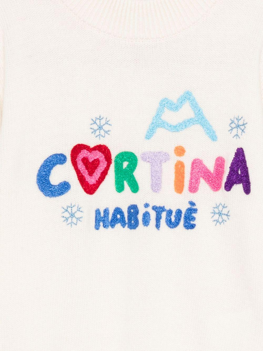 Maglione per bambina MC2 Saint Barth Kids bianco con stampa grafica - Rubino Kids