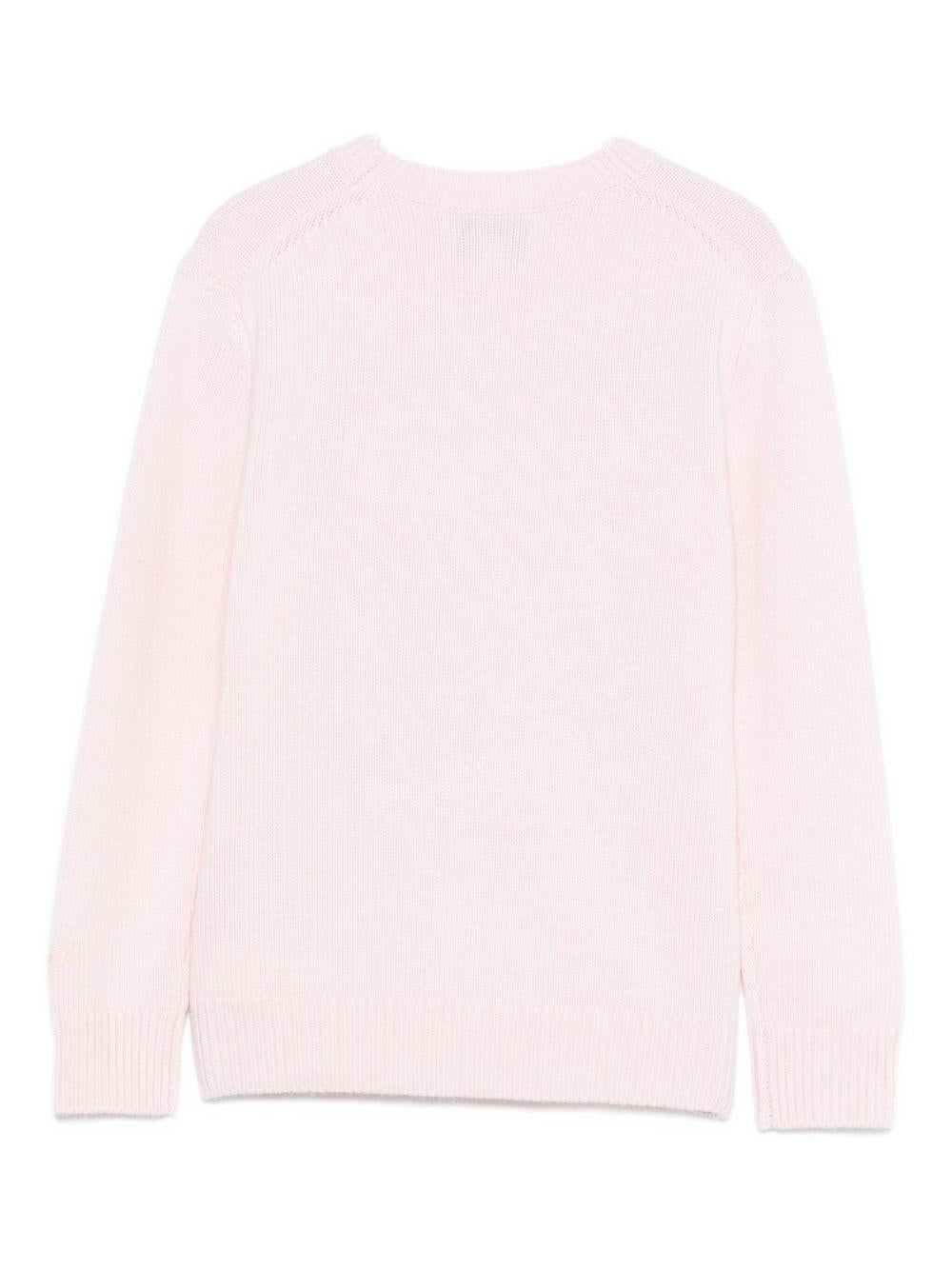Maglione per bambina MC2 Saint Barth Kids rosa con stampa cane - Rubino Kids