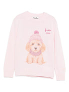 Maglione per bambina MC2 Saint Barth Kids rosa con stampa cane - Rubino Kids