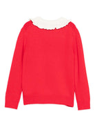 Maglione per bambina MC2 Saint Barth Kids rosso natalizio con dettaglio fiocco verde - Rubino Kids