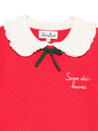 Maglione per bambina MC2 Saint Barth Kids rosso natalizio con dettaglio fiocco verde - Rubino Kids
