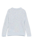Maglione per bambina Missoni Kids azzurro a chevron con paillettes - Rubino Kids