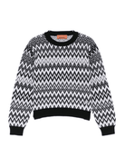 Maglione per bambina Missoni Kids nero con motivo zigzag - Rubino Kids