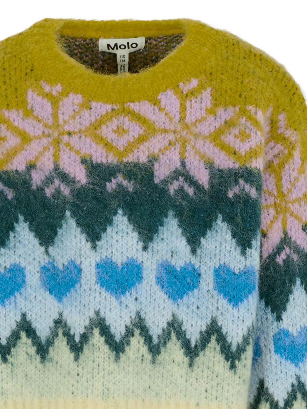 Maglione per bambina Molo multicolore con motivo a fiocco di neve e cuore - Rubino Kids