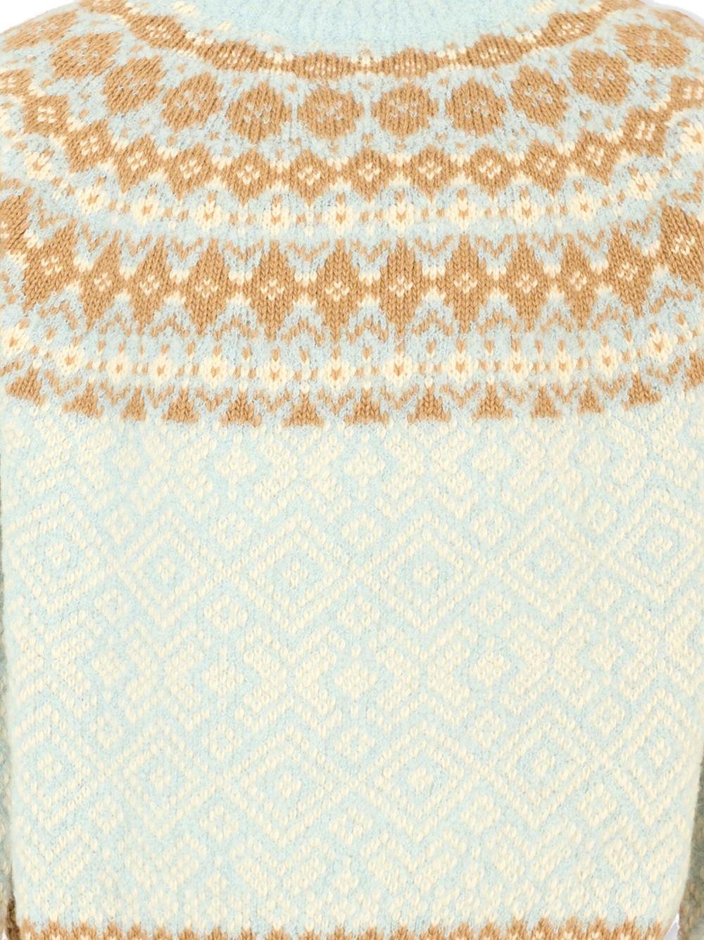 Maglione per bambina Moncler Enfant azzurro con motivo Fair Isle - Rubino Kids