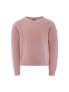 Maglione per bambina Moncler Enfant rosa in lana con motivo a trecce - Rubino Kids
