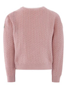 Maglione per bambina Moncler Enfant rosa in lana con motivo a trecce - Rubino Kids
