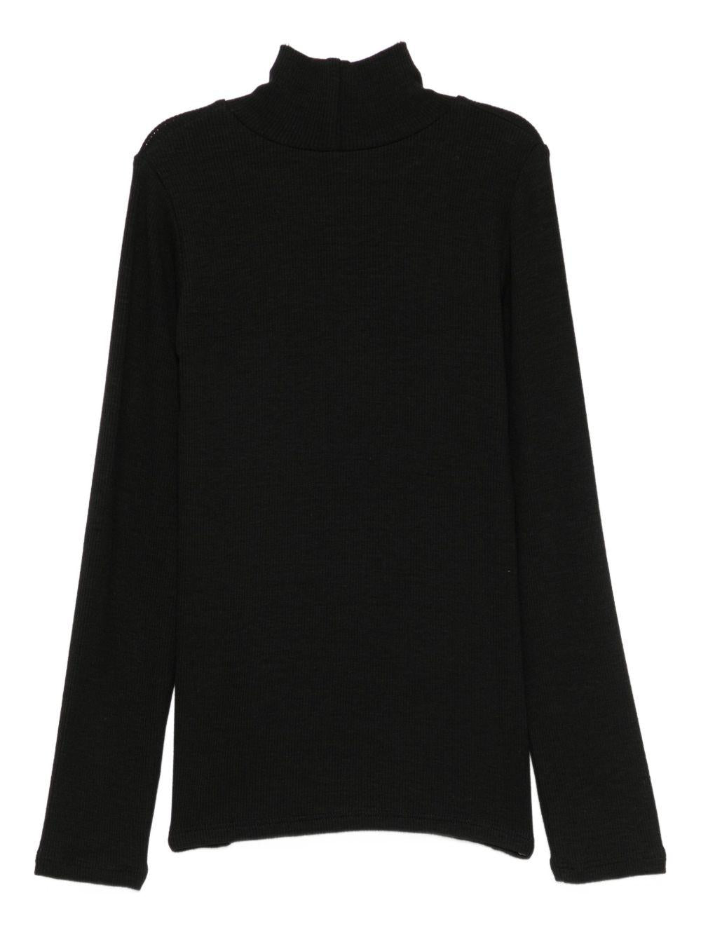 Maglione per bambina Monnalisa nero con collo alto - Rubino Kids