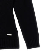 Maglione per bambina Monnalisa nero con scollo all'americana - Rubino Kids