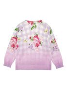 Maglione per bambina Monnalisa rosa a quadretti - Rubino Kids