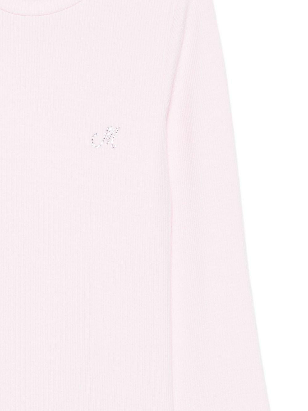 Maglione per bambina Monnalisa rosa con collo alto - Rubino Kids