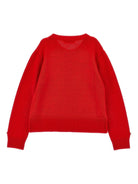 Maglione per bambina Monnalisa rosso con ricamo con slogan - Rubino Kids