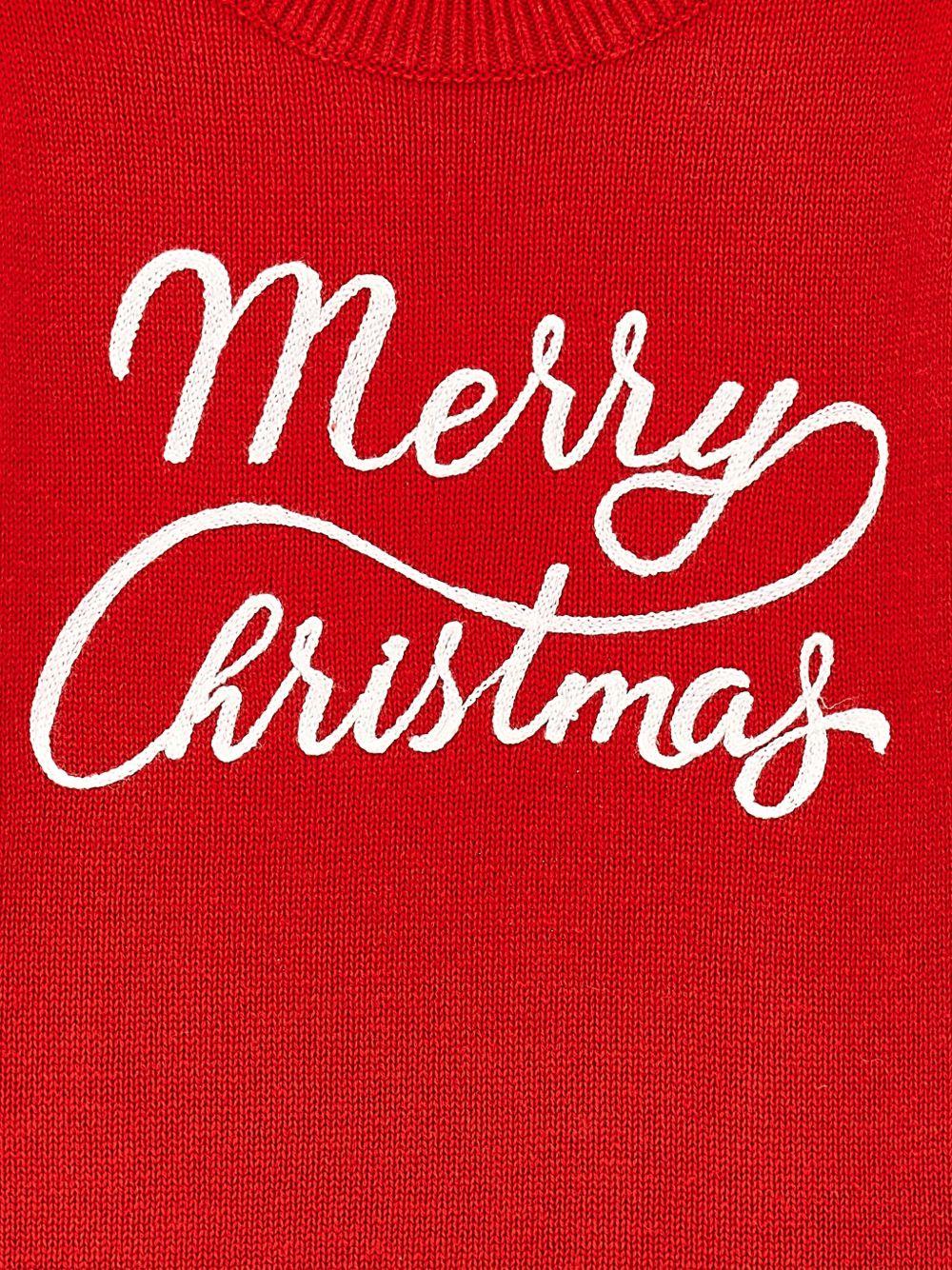 Maglione per bambina Monnalisa rosso con ricamo con slogan - Rubino Kids