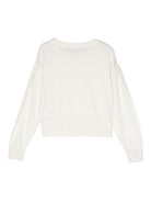 Maglione per bambina Moschino Kids bianco con applicazione Teddy Bear - Rubino Kids