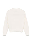 Maglione per bambina Moschino Kids bianco con ricamo logo in oro - Rubino Kids
