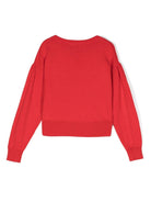 Maglione per bambina Moschino Kids rosso con applicazione Teddy Bear - Rubino Kids