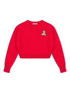Maglione per bambina Moschino Kids rosso con motivo Teddy Bear - Rubino Kids