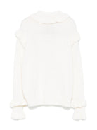 Maglione per bambina Philosophy Di Lorenzo Serafini Kids bianco con ricamo e ruches - Rubino Kids