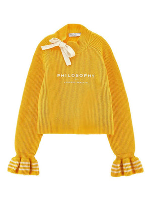 Philosophy Di Lorenzo Serafini Kids yellow ruffled sweater for girls