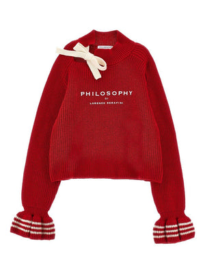 Philosophy Di Lorenzo Serafini Kids red ruffled sweater for girls
