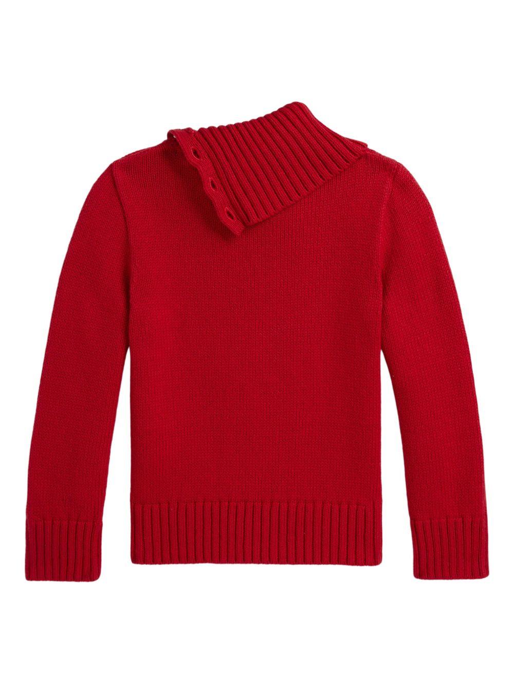 Maglione per bambina Polo Ralph Lauren Kids rosso con motivo con cane scozzese - Rubino Kids