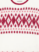Maglione per bambina Scotch e soda fair isle bianco con decorazioni in cristallo - Rubino Kids
