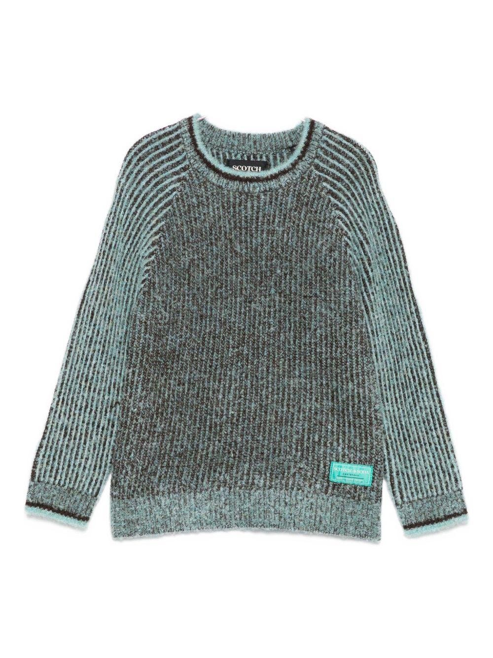 Maglione per bambina Scotch & Soda Kids verde con toppa con logo - Rubino Kids