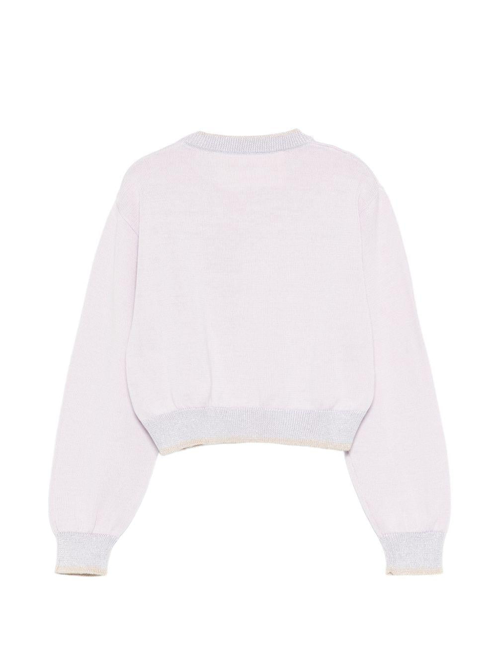 Maglione per bambina Simonetta lilla con applicazioni floreali - Rubino Kids