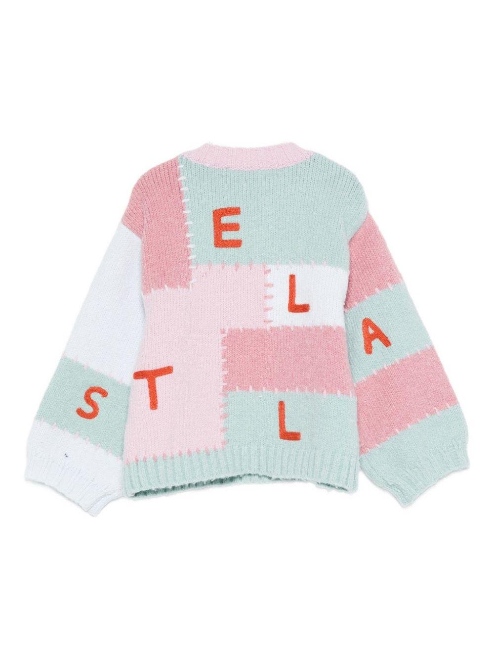 Maglione per bambina Stella McCartney Kids multicolor con design patchwork - Rubino Kids