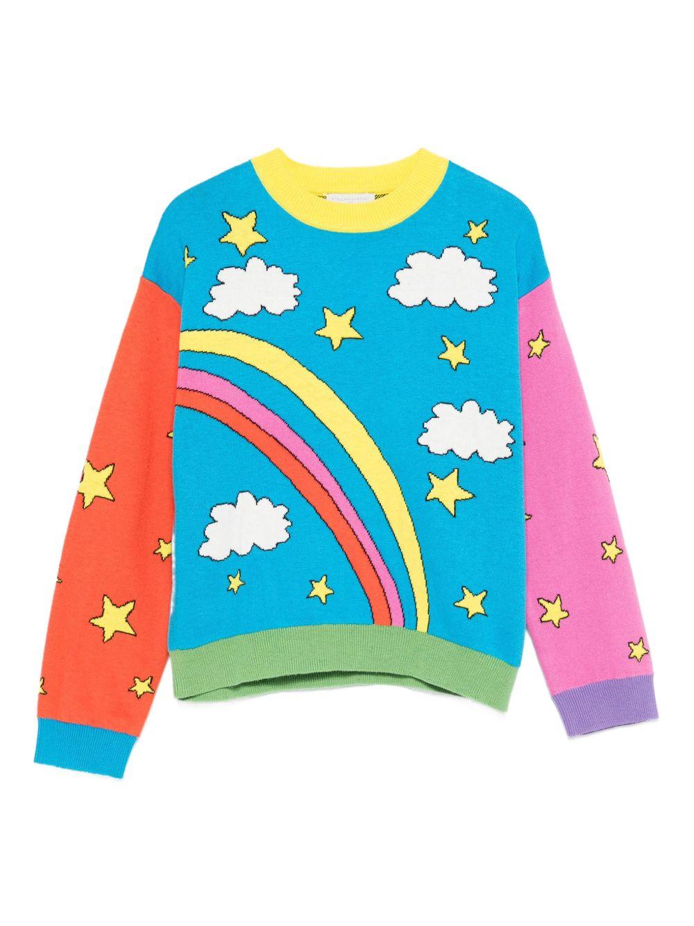 Maglione per bambina Stella McCartney Kids multicolore con motivo arcobaleno - Rubino Kids