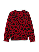 Maglione per bambina Versace Kids rosso leopardato - Rubino Kids