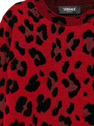 Maglione per bambina Versace Kids rosso leopardato - Rubino Kids