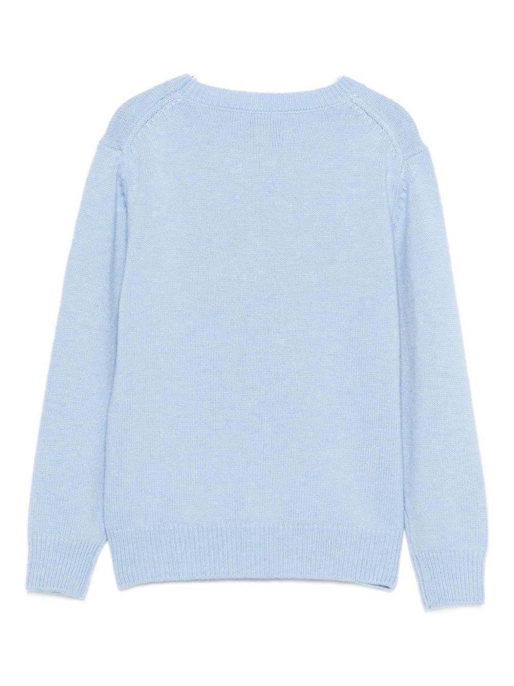 Maglione per bambini MC2 Saint Barth Kids azzurro con ricamo cagnolino - Rubino Kids