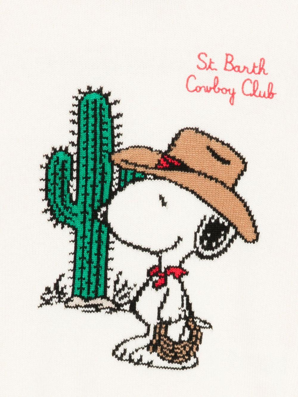 Maglione per bambini MC2 Saint Barth Kids bianco con stampa Snoopy - Rubino Kids