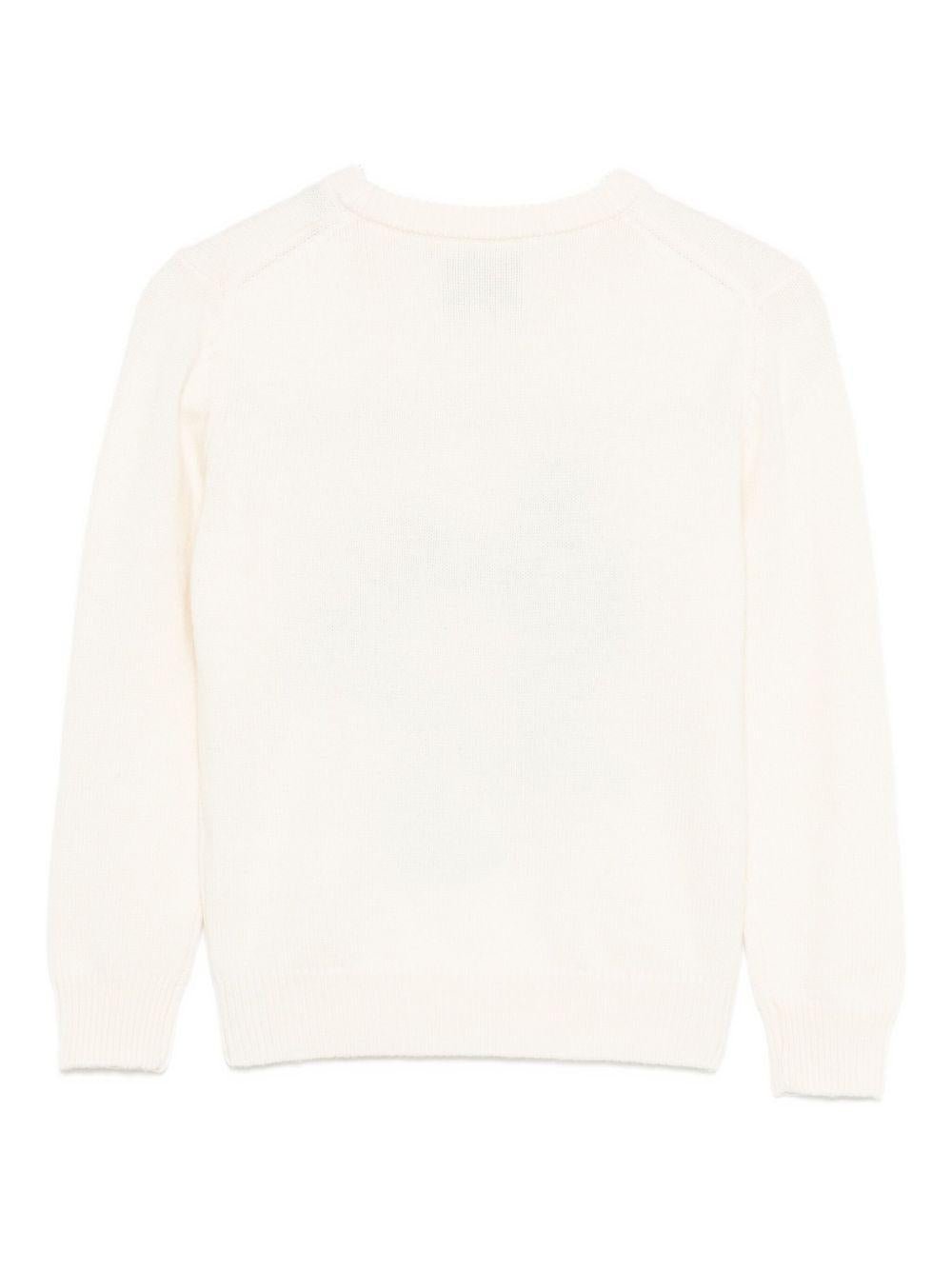 Maglione per bambini MC2 Saint Barth Kids bianco con stampa Snoopy - Rubino Kids