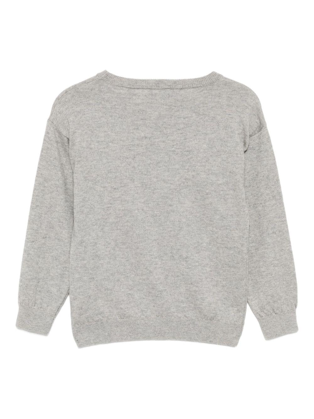 Maglione per bambini Moschino Kids grigio con logo - Rubino Kids