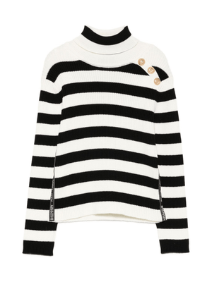 Maglione per bambino Balmain Kids bianco con motivo a righe