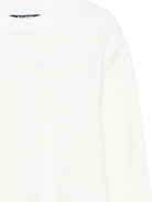 Maglione per bambino Balmain Kids bianco in cotone con trama in rilievo - Rubino Kids
