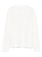 Maglione per bambino Balmain Kids bianco in cotone con trama in rilievo - Rubino Kids