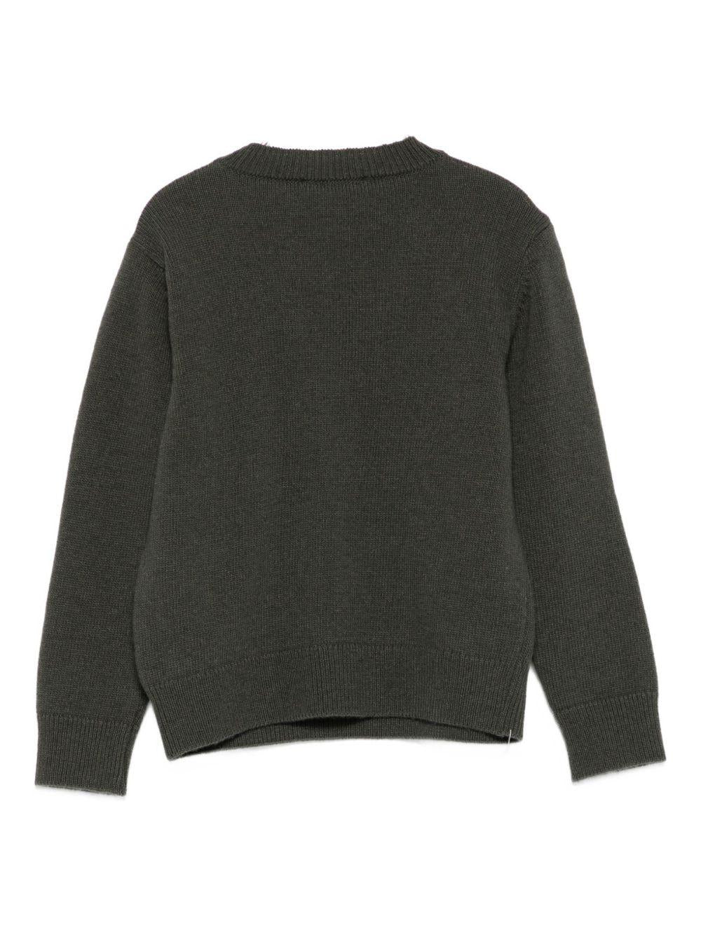 Maglione per bambino Balmain Kids verde con ricamo - Rubino Kids