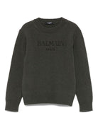 Maglione per bambino Balmain Kids verde con ricamo - Rubino Kids