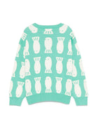 Maglione per bambino Bobo Choses Lucky Fish verde con motivo jacquard - Rubino Kids