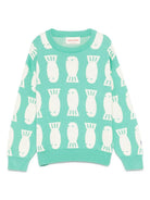 Maglione per bambino Bobo Choses Lucky Fish verde con motivo jacquard - Rubino Kids