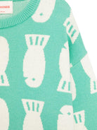 Maglione per bambino Bobo Choses Lucky Fish verde con motivo jacquard - Rubino Kids