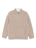 Maglione per bambino Bonpoint beige con chiusura con zip - Rubino Kids