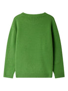 Maglione per bambino Bonpoint Jason verde in lana con applicazione sui gomiti - Rubino Kids