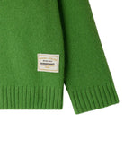 Maglione per bambino Bonpoint Jason verde in lana con applicazione sui gomiti - Rubino Kids
